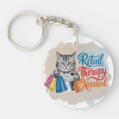 猫おもしろい「リテールセラピーが必要」 キーホルダー (正面)