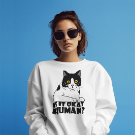 猫おもしろい:大丈夫か? Tシャツ