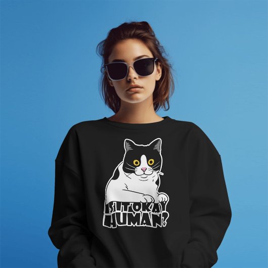 猫おもしろい：大丈夫か？ Tシャツ