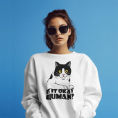 猫おもしろい:大丈夫か? Tシャツ