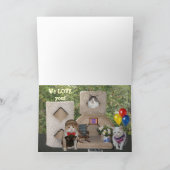 猫おもしろい/猫ちゃんハッピーバースデーが家から カード (内部)