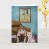 猫おもしろい/猫ちゃん父の日 カード (黄色い花)