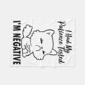 猫おもしろい、私は私の忍耐テスト私は否定的だ フリースブランケット (正面(横))