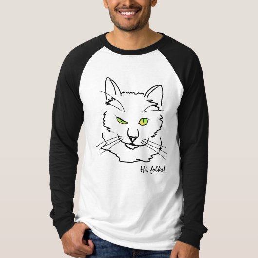 猫おもしろい Tシャツ (正面)