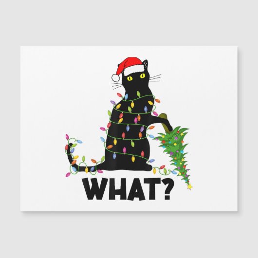 猫おもしろいChにクリスマスツリーを押し付ける黒猫 (正面)