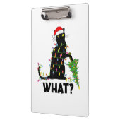 猫おもしろいChにクリスマスツリーを押し付ける黒猫 クリップボード (左)
