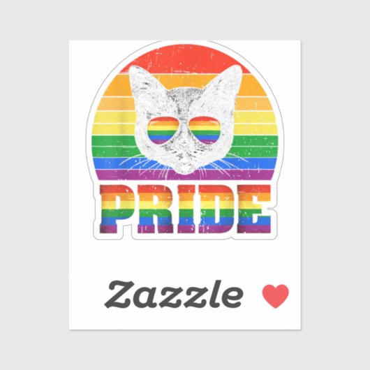 猫おもしろいLGBTゲイプライドアパレル女性男性LGBTQ シール (シート)