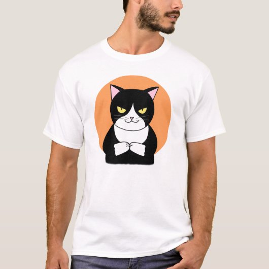 猫おもしろいTシャツ悪猫グラフィックT字悪猫 Tシャツ (正面)