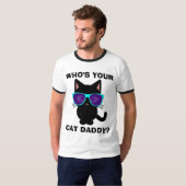 猫おもしろいTシャツ猫パパ Tシャツ (正面フル)