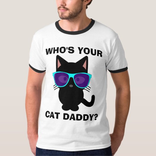 猫おもしろいTシャツ猫パパ Tシャツ (正面)