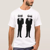 猫おもしろいTシャツ2匹、スーツを着た猫 Tシャツ (正面)