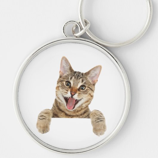 猫おもしろいTシャツ キーホルダー (正面)