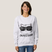 猫おもしろいTシャツ スウェットシャツ (正面フル)