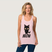 猫おもしろいTシャツ、ニャー タンクトップ (正面フル)