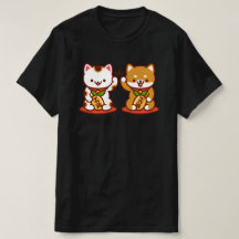 猫おもしろいTシャツ – 招き猫ハイファイブ