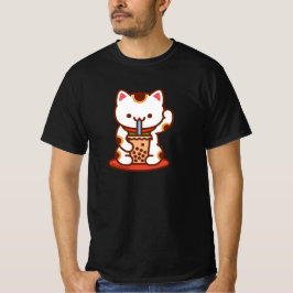 猫おもしろいTシャツ – 招き猫ボバキットティー Tシャツ