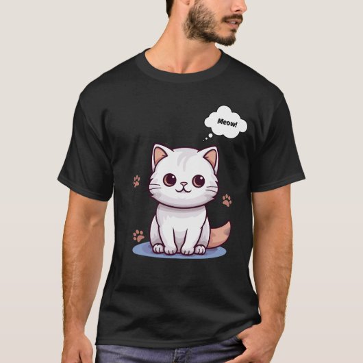 猫おもしろいTシャツ、猫シャツ、猫好きシャツ Tシャツ (正面)