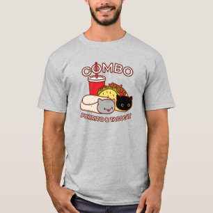 猫おもしろいTシャツ – PURRITO & TACO CAT Combo Tシャツ
