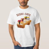 猫おもしろいTシャツ – SUSHI CAT Tシャツ (正面)