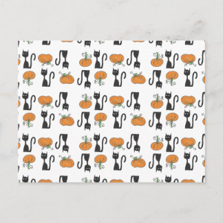 猫およびカボチャ郵便はがき ポストカード