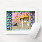 猫およびカラスのアートワーク マウスパッド (マウス)