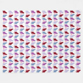 猫およびハート フリースブランケット (正面(横))