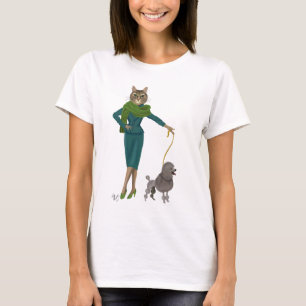 猫およびプードル Tシャツ