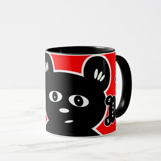 猫およびマウスの漫画のゲーム マグカップ (正面右)