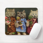 猫および人形 マウスパッド (マウス)