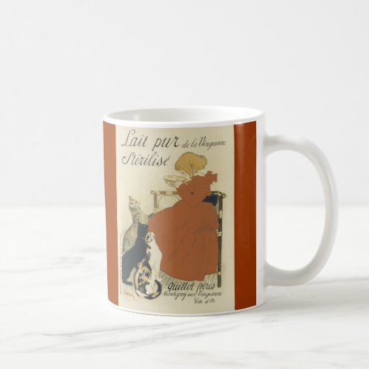 猫および女の子(フランス語)のコーヒー・マグ マグカップ (右)