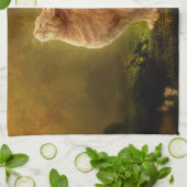 猫および妖精 キッチンタオル (折り畳み)