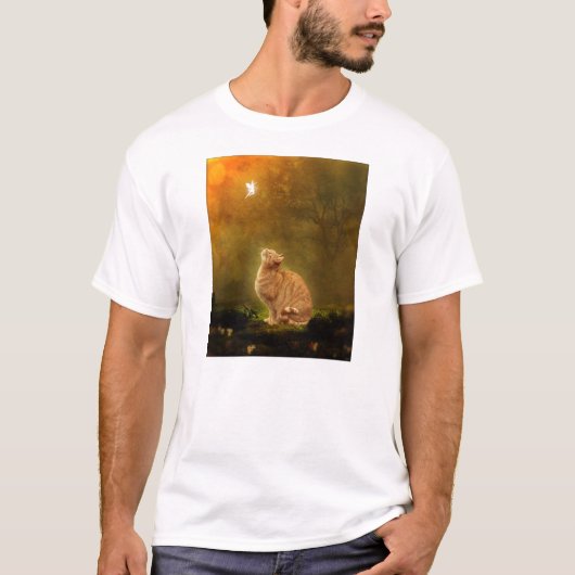 猫および妖精 Tシャツ (正面)
