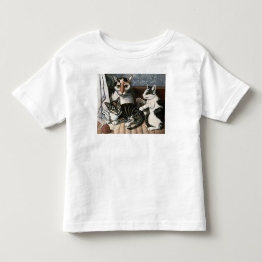 猫および子ネコ、c.1872-1883 トドラーTシャツ (正面)