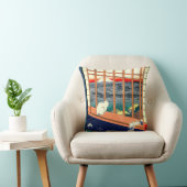 猫および富士山1857年 クッション (椅子)