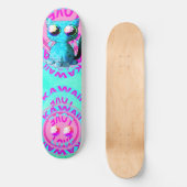 猫および文字とのかわいい日本製アニメのデザイン スケートボード (正面)