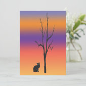 猫および木のハロウィンの招待状 招待状 (スタンド正面)