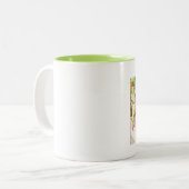 猫および犬が付いているコーヒー・マグ ツートーンマグカップ (正面左)