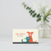 猫および犬のモダンなペットの世話|のカラフル動物 名刺 (スタンド正面)