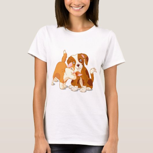 猫および犬の相棒 Tシャツ (正面)