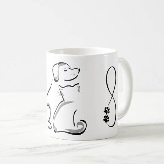 猫および犬の親友のコーヒー・マグ コーヒーマグカップ (正面右)