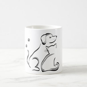 猫および犬の親友のコーヒー・マグ コーヒーマグカップ