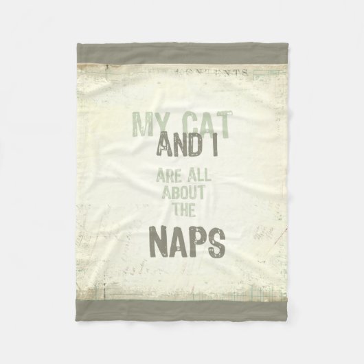 猫および私は昼寝のフリースブランケットについて完全にあります フリースブランケット (正面)