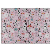 猫および花のパターン カッティングボード (正面)