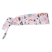 猫および花のパターン タイヘッドバンド (回転270)