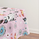 猫および花のパターン テーブルクロス (インサイチュ)