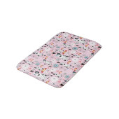猫および花のパターン バスマット (アングル)