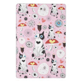 猫および花のパターン ミニクリップボード (裏面)