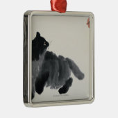 猫および蝶 メタルオーナメント (右)