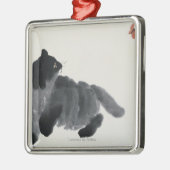 猫および蝶 メタルオーナメント (左)