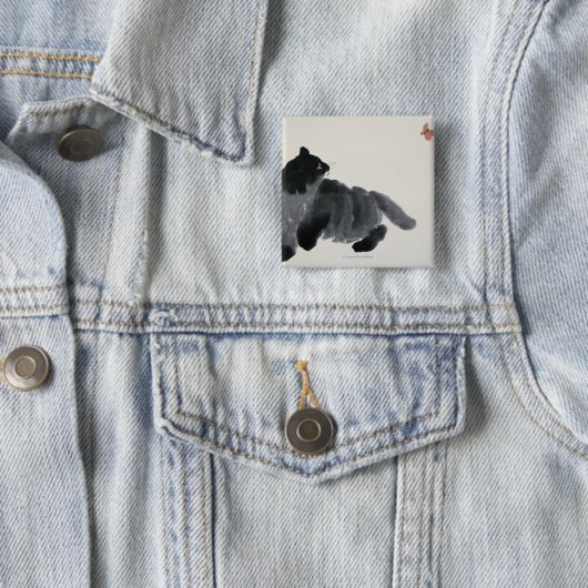 猫および蝶 缶バッジ (インサイチュ)